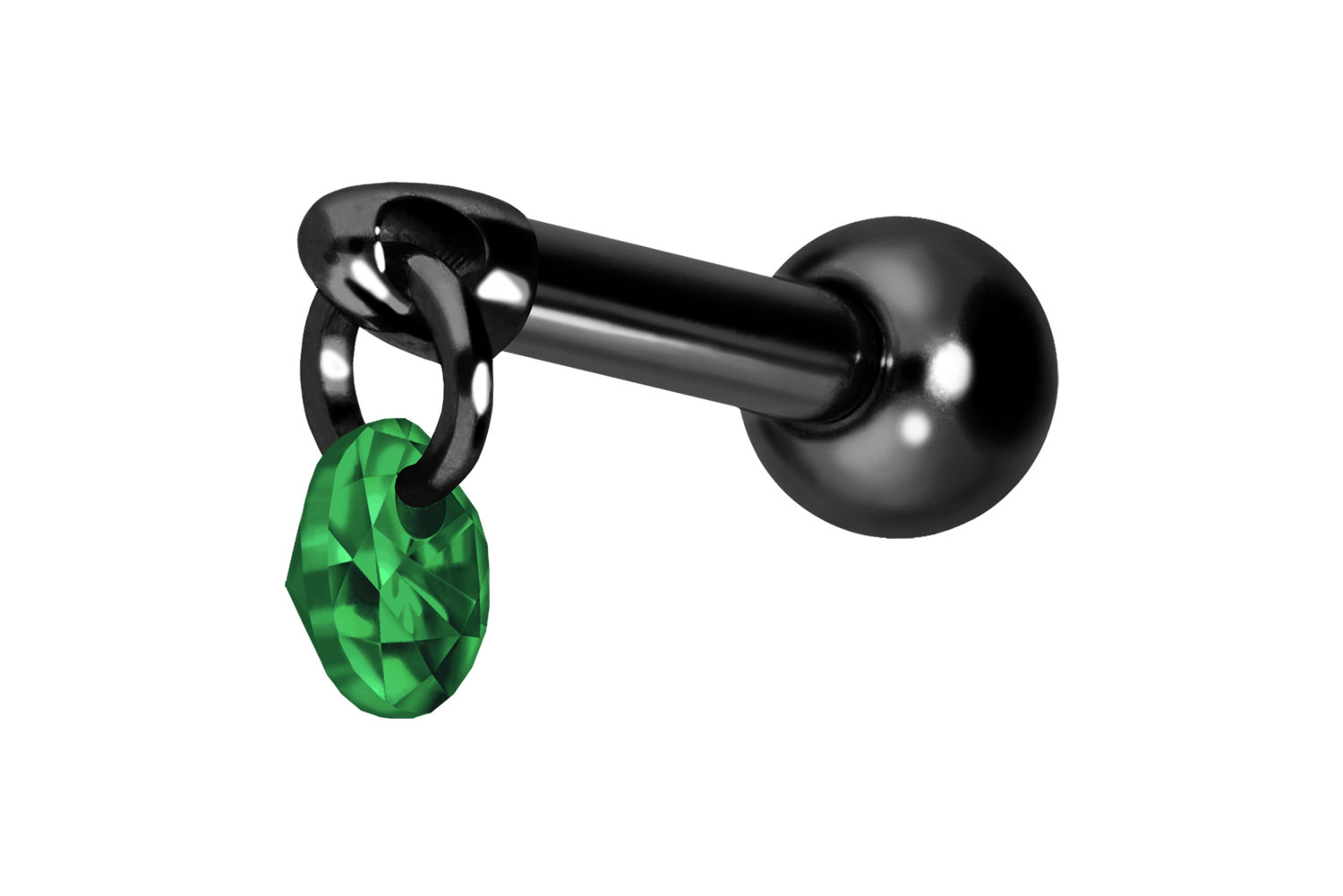 Titan Ohrpiercing mit Innengewinde RUNDER KRISTALL